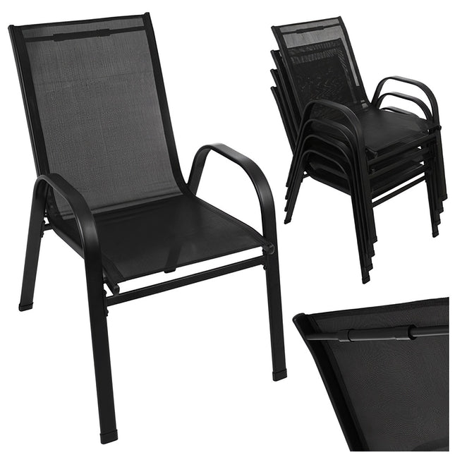 Gartenstuhl-Set, 4-teilig, stapelbar, UV-beständig