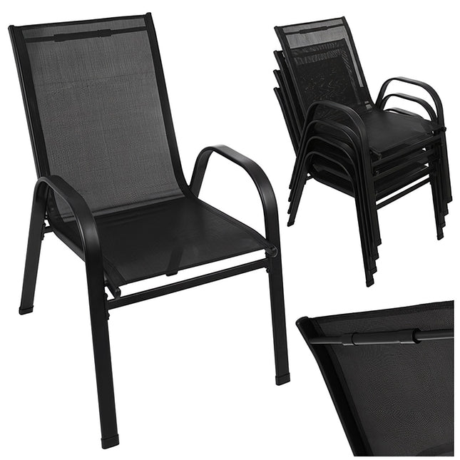Gartenstuhl-Set, 4-teilig, stapelbar, UV-beständig