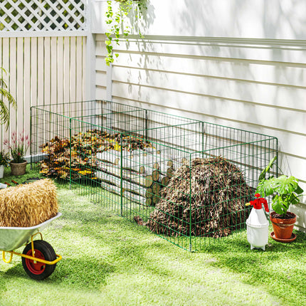 Garten-Kompostbehälter, Stahl, 270 L, offenes Maschendesign