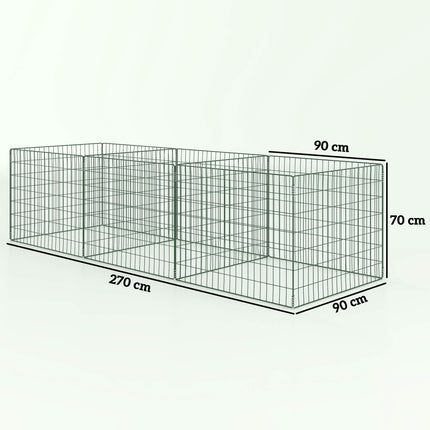 Garten-Kompostbehälter, Stahl, 270 L, offenes Maschendesign