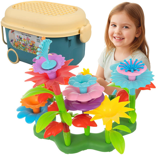 Jeu de blocs de construction pour jardin, 139 pièces, multicolore