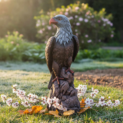 Statue d'aigle de jardin, en polyrésine résistante aux intempéries et aux UV.