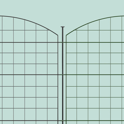 Clôture de jardin avec 5 panneaux métalliques arqués