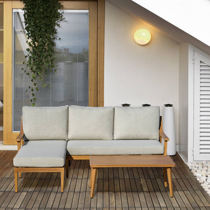 Gartenmöbel 3-teilig mit Chaiselongue und Tisch