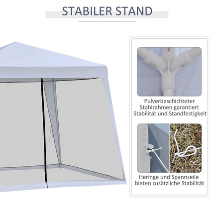 Weatherproof gray 3x3M garden tent with mosquito net