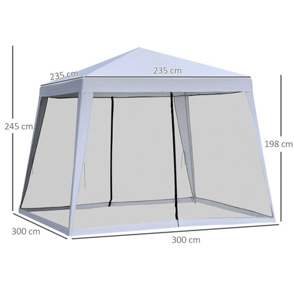 Weatherproof gray 3x3M garden tent with mosquito net