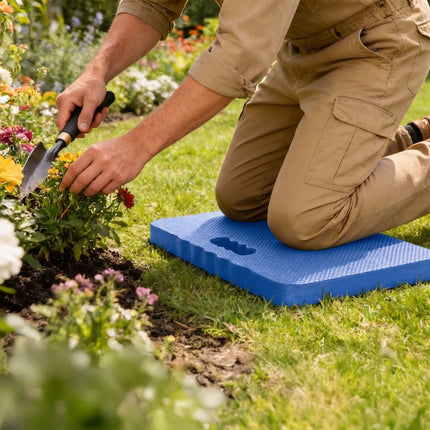 Genouillères de jardinage, en mousse EVA, lot de 2, bleues
