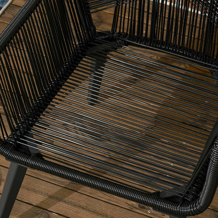 Gartenlounge-Set für 2 Personen, wetterfest, schwarz/grau
