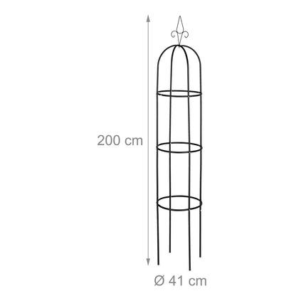 Gartenobelisk 200 cm Schwarz