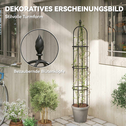 Ensemble de treillis pour obélisque de jardin, acier, 174 cm, lot de 2