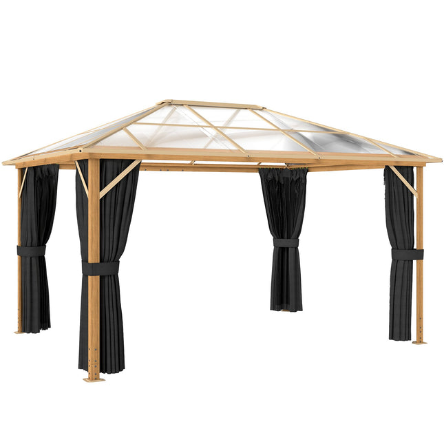 Pavillon de jardin 4 x 3 m, toit en polycarbonate, structure en aluminium
