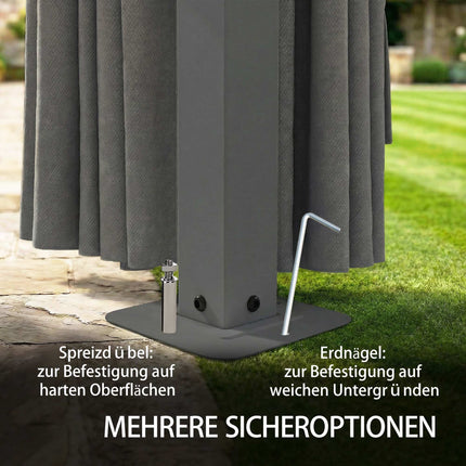 Pavillon de jardin 4x3m, résistant à l'eau avec moustiquaire