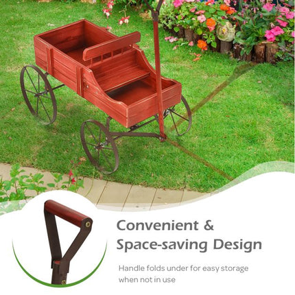 Gartenpflanzgefäß auf Rädern, Tanne, 2 Fächer, Räder, Rot
