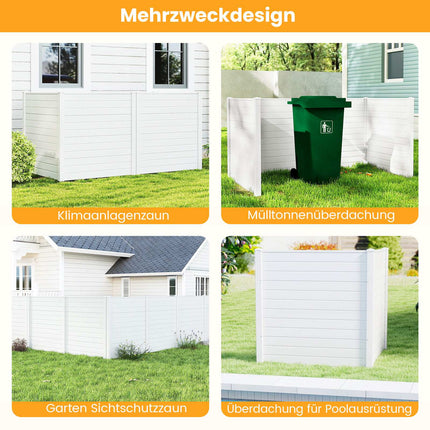 Panneaux de clôture de jardin pour préserver votre intimité, 123 x 123 cm, blanc, PVC