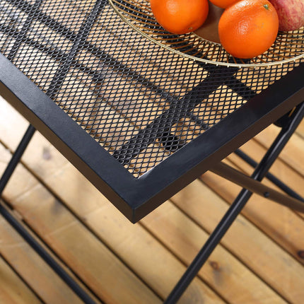 Groupe De Sièges De Jardin 3 Personnes Ensemble Bistro 1 Table 2 Chaises Pliables Patio Balcon Métal Gris