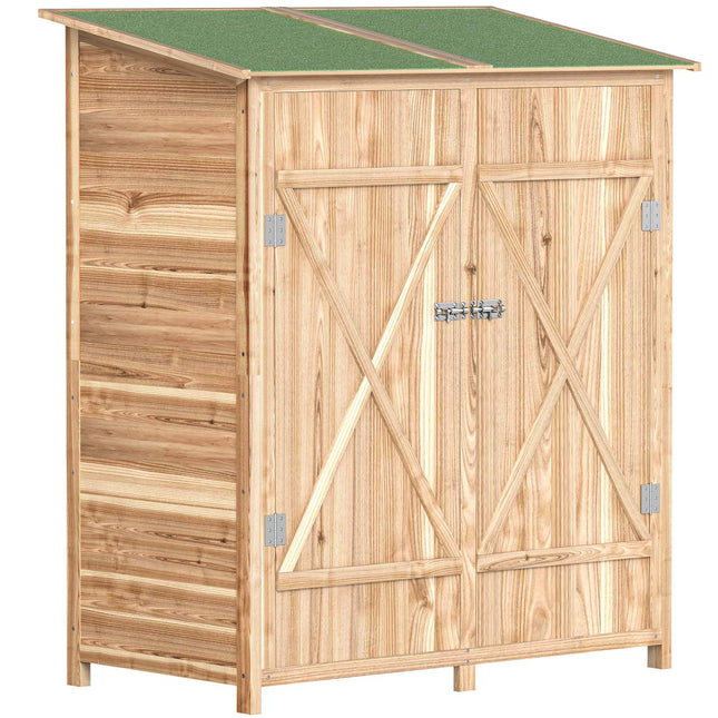 Abri de jardin avec table d'appoint, bois de sapin, 140 x 75 x 157 cm