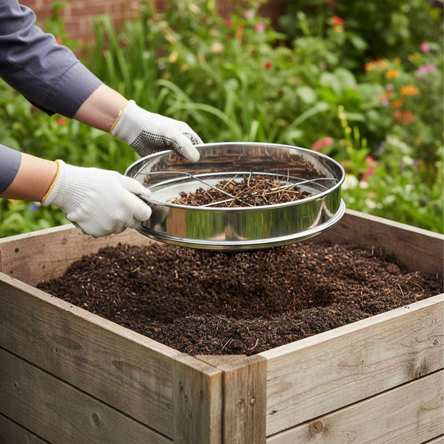Ensemble de tamis de jardin 5 en 1, acier inoxydable, Ø 30 cm