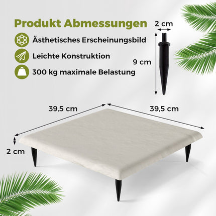 Ensemble de dalles de jardin, 8 pièces, 39,5 cm, beige