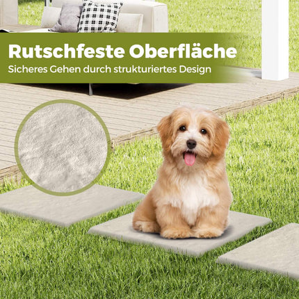 Ensemble de dalles de jardin, 8 pièces, 39,5 cm, beige