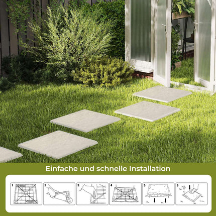 Ensemble de dalles de jardin, 8 pièces, 39,5 cm, beige