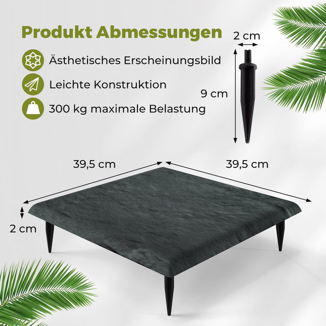 Ensemble de dalles de jardin, 8 pièces, 39,5 cm, grises
