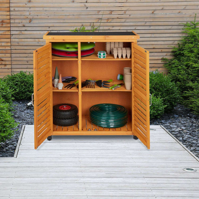 Armoire de rangement de jardin avec feutre bitumé résistant aux intempéries