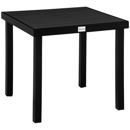 Table De Jardin 4 Personnes Table À Manger Compacte Table En Aluminium Facile D'Entretien Mobilier De Jardin En Plastique Noir 80X80X74Cm