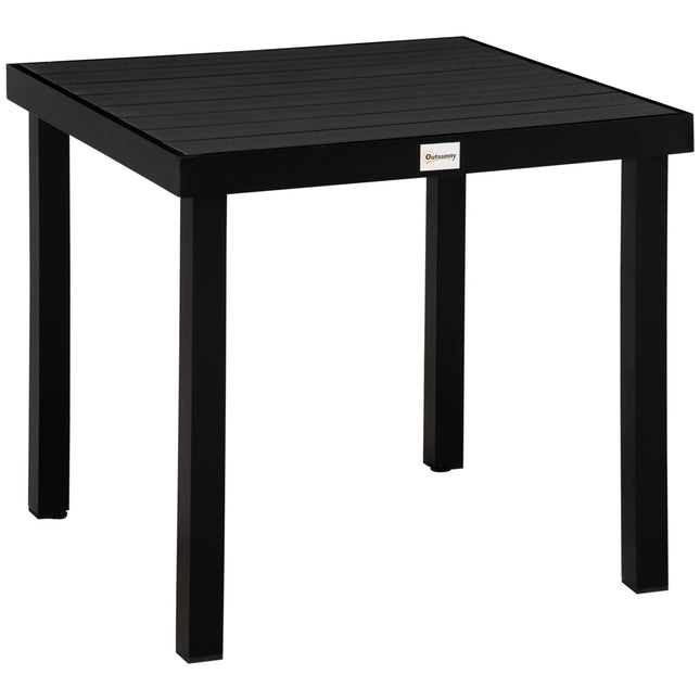 Table De Jardin 4 Personnes Table À Manger Compacte Table En Aluminium Facile D'Entretien Mobilier De Jardin En Plastique Noir 80X80X74Cm