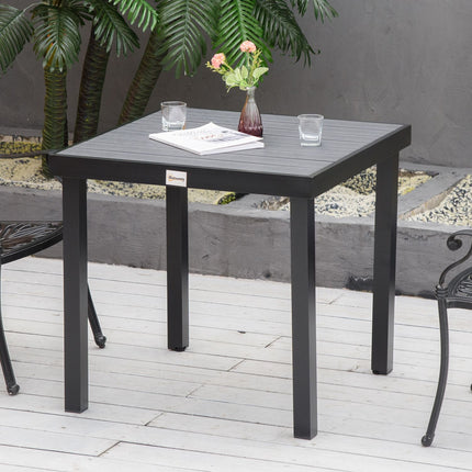 Table De Jardin 4 Personnes Table À Manger Compacte Table En Aluminium Facile D'Entretien Mobilier De Jardin En Plastique Noir 80X80X74Cm