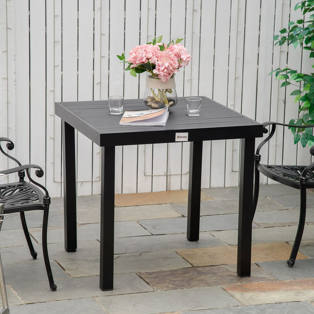 Table De Jardin 4 Personnes Table À Manger Compacte Table En Aluminium Facile D'Entretien Mobilier De Jardin En Plastique Noir 80X80X74Cm