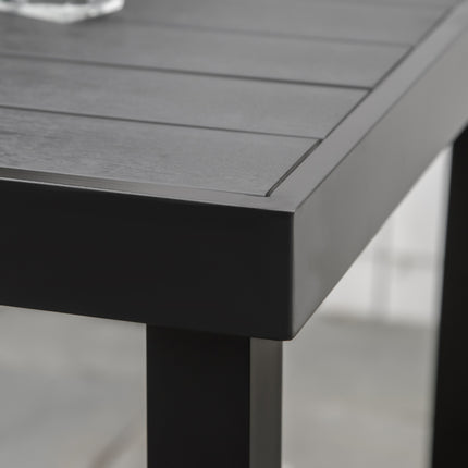 Table De Jardin 4 Personnes Table À Manger Compacte Table En Aluminium Facile D'Entretien Mobilier De Jardin En Plastique Noir 80X80X74Cm