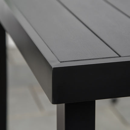 Table De Jardin 6 Personnes Table À Manger Table En Aluminium Facile D'Entretien Mobilier De Jardin Plastique Noir 140X90X74Cm