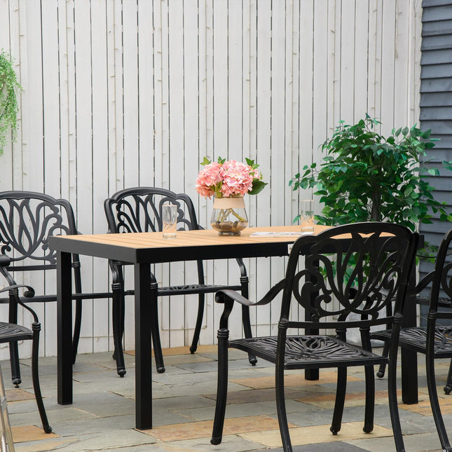 Gartentisch für 6 Personen – pflegeleichtes Aluminium, 140x90x74 cm