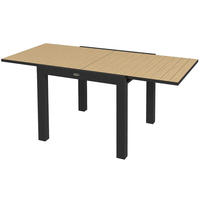 Table De Jardin, Table À Manger Pour 6 Personnes, Table De Patio, Table De Balcon Extensible, Peut Supporter Jusqu'À 70 Kg, Aluminium, Jaune, 81/162 X 80 X 75 Cm