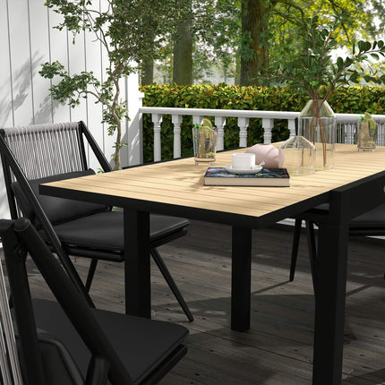 Ausziehbarer Gartentisch für 6 Personen, Aluminium, gelb