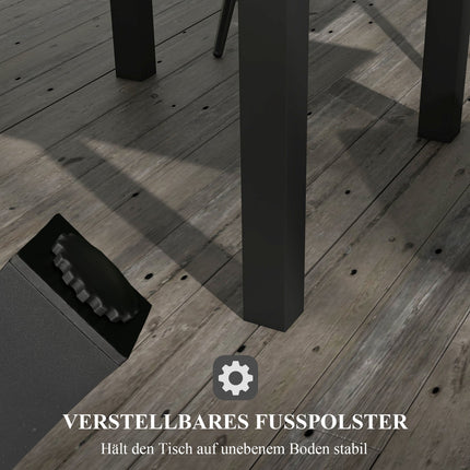 Ausziehbarer Gartentisch für 6 Personen, Aluminium, gelb