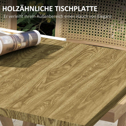 Ausziehbarer Gartentisch, Holzoptik, für 6 Personen, weiß