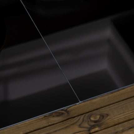 Table De Jardin, Table À Manger De Jardin Pour 6 Personnes, Table De Patio Avec Plateau En Verre, Table De Fête En Aluminium, Table De Balcon, Noir, 150 X 90 X 74 Cm