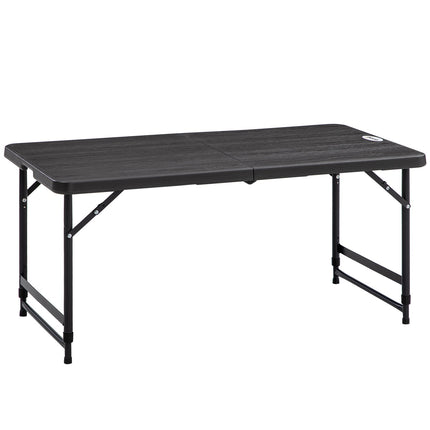 Höhenverstellbarer klappbarer Gartentisch - Stahlgestell, 4 Sitzplätze