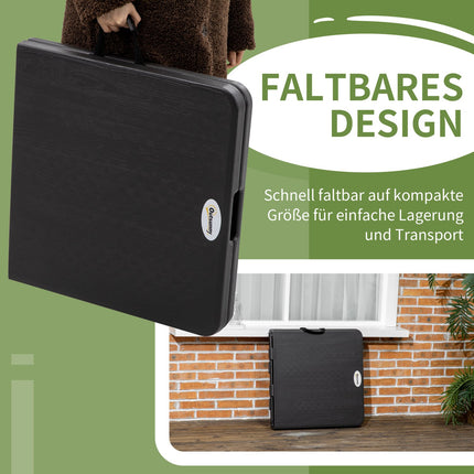 Höhenverstellbarer klappbarer Gartentisch - Stahlgestell, 4 Sitzplätze