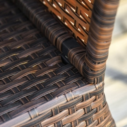 Table De Jardin Table D'Appoint Pied De Parasol Salon De Jardin Terrasse Polyrotin Marron 54 X 54 X 55 Cm
