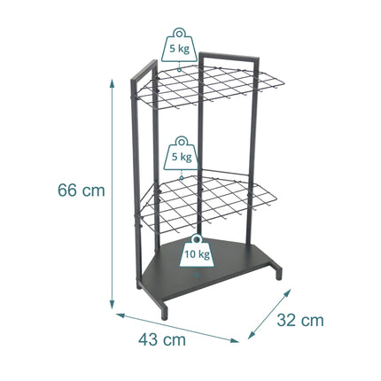 Porte-outils de jardin en acier, capacité de 34 outils, anthracite