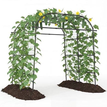 Arche de treillis de jardin, en métal revêtu de PE en forme de U, noire