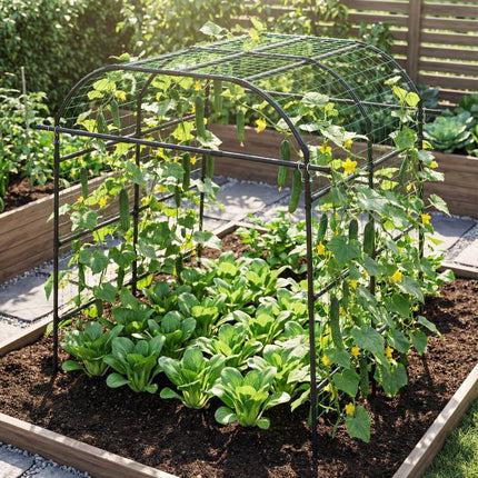 Arche de treillis de jardin, en métal revêtu de PE en forme de U, noire
