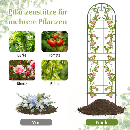 Rankhilfe-Set, Metall, 180x50 cm, Grün, 2er-Pack