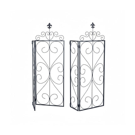 Ensemble de 2 treillis de jardin, support de grimpe articulé en métal