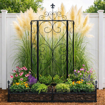 Ensemble de 2 treillis de jardin, support de grimpe articulé en métal