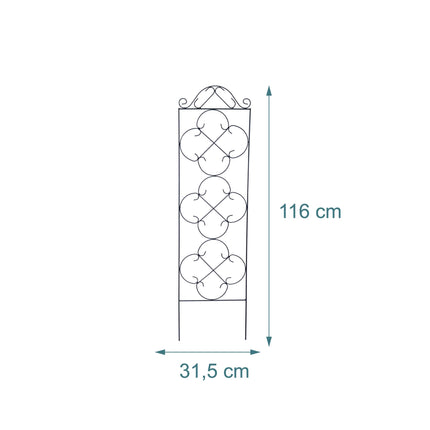 Ensemble de 4 treillis de jardin, support métallique pour plantes grimpantes