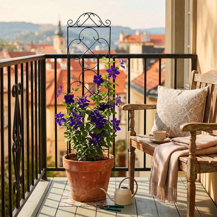 Ensemble de 4 treillis de jardin, support métallique pour plantes grimpantes