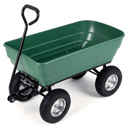 Chariot de jardin basculant, capacité 410 kg, vert